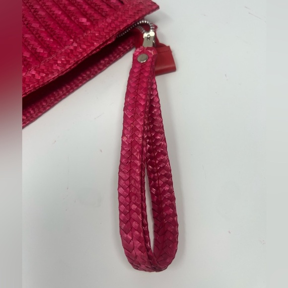 Red rattan zipped wristlet - Picture 6 of 8